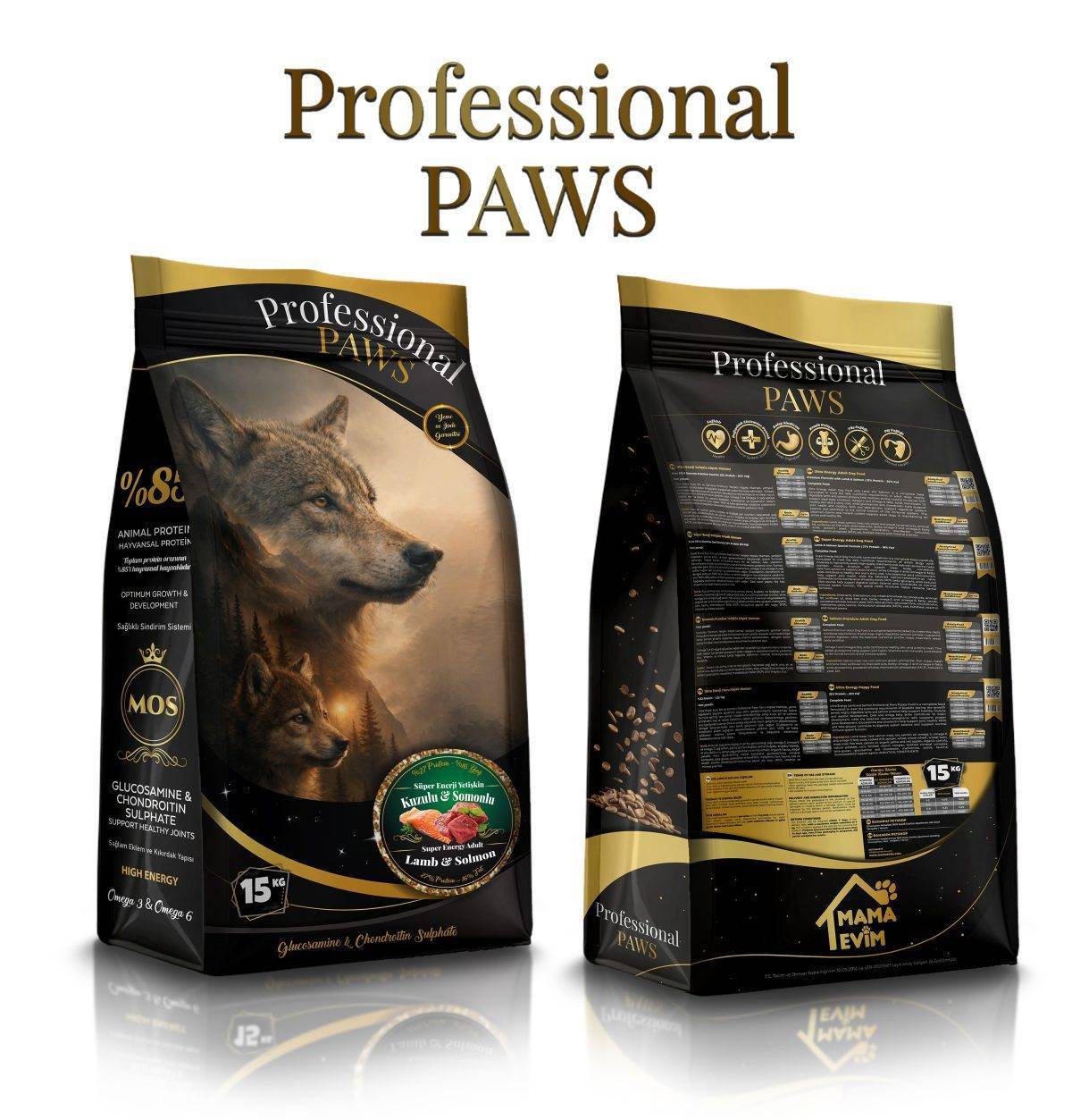 Professional Paws Süper Enerji Kuzulu Somonlu Yetişkin Köpek Maması (15 Kg)
